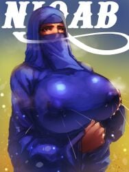 original original_character request tofo_u 1female 1girls female female_only female_focus solo solo_focus solo_female niqab hijab hijabi muslim muslim_female lactation lactating_through_clothing lactation_through_clothes clothing clothed clothed_female covering_breasts big_breasts large_breasts huge_breasts hard_nipples looking_at_viewer hi_res highres tagme simple_background breath text