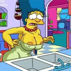 1girls alternate_breast_size animated areola_slip bending_over bottomless breasts_out canonical_scene edit exposed_breasts female female_only kogeikun large_ass large_breasts marge_simpson mp4 no_bra no_panties no_sound reverse_video sink solo tagme the_simpsons thick_ass video voluptuous wardrobe_malfunction wide_hips