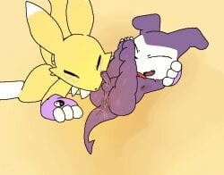 1boy 1boy1ambiguous after_fellatio after_oral age_difference ambiguous_gender animated anthro anthro_only anus balls ballsack cum cumming cumshot digimon digimon_(species) dominant dominant_male fellatio furry furry_only gif impmon larger_ambiguous legs_up male male/ambiguous micropenis neck_tuft oral penis pixel_animation pixel_art purple_body purple_skin renamon sex short_playtime shorter_than_10_seconds simple_background size_difference small_balls small_penis small_testicles smaller_male submissive submissive_ambiguous watermelon_(artist) white_body white_fur yellow_body yellow_fur young younger_male