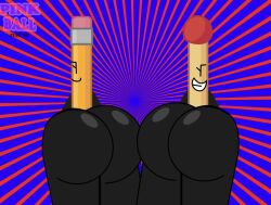 2girls ass battle_for_dream_island bfdi big_ass big_ass_(female) bump bumping bumping_asses female female_only huge_ass huge_ass_(female) looking_at_another looking_back looking_back_at_another match_(bfdi) object_shows pencil_(bfdi) pink_ball_(artist) thick thick_ass thick_thighs
