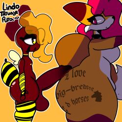 vespervixen vesper_(vespervixen) 2026 tagme female male furry furry_female furry_male penis erect_penis penis_on_ass fox fox_girl bee bee_humanoid