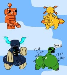 minecraft boogieworm42 femboy fat_ass big_ass ass_bigger_than_head shaking_ass twerking wobbling_ass creeper_(minecraft) warden_(minecraft) axolotl axolotl_(minecraft) copper_golem_(minecraft) copper_golem golem veiny_penis thick_penis big_penis