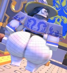 1girls 3d ass ass_focus azuri_(block_tales) back_view baronaces block_tales clothing female fishnets huge_ass no_pants panties roblox roblox_game robloxian self_upload shaking_ass tagme thick_thighs thighs twerking uninterested