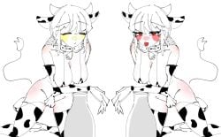 2girls artist_request chara cow_bikini cowgirl_outfit female_only frisk undertale