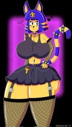 alternate_version_at_source alternate_version_available animal_crossing ankha ankha_(animal_crossing) anthro armwear ass ass_bigger_than_head bangs bare_shoulder belt belt_buckle big_ass big_breasts big_butt black_clothing black_eyeliner black_makeup blue_hair bra bracelet cat_ears cat_tail catgirl chains choker earrings eyelids feline feline_humanoid female female_only fishnet_armwear fishnet_clothing fishnet_legwear fishnets furry goth goth_girl hand_on_hip hips legwear long_tail looking_away makeup navel navel_piercing neutral_expression no_visible_genitalia piercing simple_background skirt slim_waist snake_ornament tail tatokam_5 thick thick_ass thick_legs thick_thighs twitter_username waist wide_hips yellow_body yellow_fur
