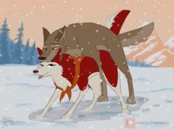 2021 4:3 animated balto balto_(film) bandana brown_body brown_fur canid canine canis doggy_style domestic_dog duo female female_penetrated feral feral_on_feral feral_penetrated feral_penetrating feral_penetrating_feral footprint forest frame_by_frame from_behind_position fur hi_res husky hybrid jenna_(balto) kerchief looking_pleasured male male/female male_penetrating male_penetrating_female mammal mountain mounting muskydusky nordic_sled_dog pawprint penetration plant red_body red_fur sex short_playtime snow snowing spitz tongue tongue_out tree wolf wolfdog