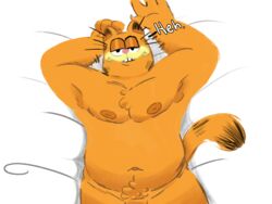 4:3 anthro bepboye chubby_male domestic_cat felid feline felis garfield_(series) garfield_the_cat hi_res himbo himbofication humanoid male male/male mammal solo