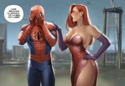 1boy 1boy1girl 1girls ai_generated big_ass big_breasts big_thighs breasts crossover curvaceous curvy curvy_figure digital_media_(artwork) disney female hips huge_ass huge_breasts huge_thighs jessica_rabbit large_ass large_breasts large_thighs legs light-skinned_female light-skinned_male light_skin male male/female married_female marvel marvel_comics mature mature_female peter_parker phophopho red_hair slim_waist spider-man spider-man_(series) story straight thick thick_ass thick_hips thick_legs thick_thighs thighs touchstone voluptuous waist who_framed_roger_rabbit wide_hips wife