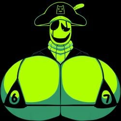 1girl 1girls big_boobs big_breasts deltarune fem_gaster female female_only gaster genderbend genderswap genderswap_(mtf) green_clothing green_skin huge_boobs huge_breasts number_on_clothing pirate pirate_girl pirate_hat undertale undertale_(series)