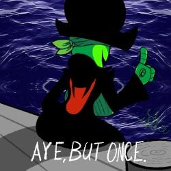 deltarune fem_gaster gaster genderbend genderswap genderswap_(mtf) green_body green_clothing green_skin meme part_2 undertale undertale_(series) you_may_spank_it_once you_may_spank_it_once_(meme)