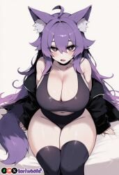 ahoge ai_generated big_boobs big_breasts big_thighs boobies boobs boobs_bigger_than_head breasts breasts_bigger_than_head bursting_breasts curvaceous curvy curvy_figure digital_media_(artwork) dog_ears dog_girl dog_tail doggirl enormous_breasts enormous_thighs female female_focus gigantic_breasts gigantic_thighs hair_between_eyes hair_flaps highres hips hourglass_figure huge_ass huge_boobs huge_breasts huge_thighs huge_tits humongous_ass humongous_breasts humongous_thighs jacket kemonomimi large_breasts large_thighs legs long_hair massive_breasts massive_thighs mature mature_female patreon_username petgirl petite pupils purple_ears purple_eyes purple_hair purple_tail round_breasts self_upload slim_waist smooth_skin sports_bra thick thick_hips thick_legs thick_thighs thighhighs thighs thighs_bigger_than_head tits tits_bigger_than_head tori toriwoofs underwear voluptuous waist watermark wavy_hair white_pupils white_skin white_skinned_female wide_hips wide_thighs wolf_ears wolf_tail woman