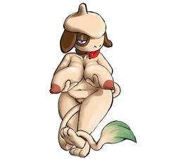 big_breasts chubby pokémon_(species) pokemon rawhell smeargle thick_thighs tongue_out