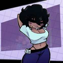 1girls 2025 arms_behind_head arms_up breasts dark_skin dark_skinned_female female female_only mondongo nestoku oc original_character tagme thighs