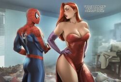 1boy 1boy1girl 1girls ai_generated big_ass big_breasts big_thighs breasts crossover curvaceous curvy curvy_figure digital_media_(artwork) disney female hips horny horny_female huge_ass huge_breasts huge_thighs jessica_rabbit large_ass large_breasts large_thighs legs light-skinned_female light-skinned_male light_skin male male/female married_female marvel marvel_comics mature mature_female peter_parker phophopho red_hair slim_waist spider-man spider-man_(series) straight thick thick_ass thick_hips thick_legs thick_thighs thighs touchstone voluptuous waist who_framed_roger_rabbit wide_hips wife