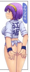 1girls athena_asamiya big_breasts big_tits hairband huge_breasts king_of_fighters large_ass light-skinned_female light_skin medium_hair purple_eyes purple_hair tsumitani tsumitani_daisuke wet