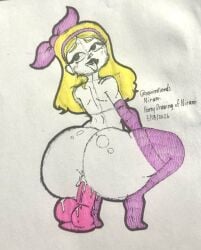 ass blonde_hair dildo masturbating masturbation nirami nude purple_dildo purple_thighhighs sketch squatting squirrellewds tagme thick_ass thighhighs tongue tongue_out youtube youtuber