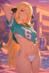 1girls ai_generated blonde blonde_female blonde_hair creatures_(company) cynthia_(pokemon) female female_only game_freak gta_vi_cover_girl light-skinned_female light_skin nintendo paquebot pokemon pokemon_bdsp pokemon_dppt solo solo_female vice_city_cover_girl