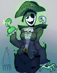 breasts deltarune fem_gaster gaster genderbend genderswap genderswap_(mtf) hook hook_hand pirate pirate_girl pirate_hat undertale undertale_(series)