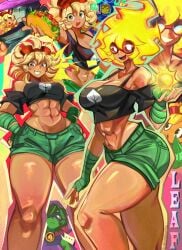 2girls anthro big_breasts electronic_arts female fertilizing_(artist) fit fit_female flora_fauna freckles goggles green_shadow_(pvz) hotpants hourglass_figure human nightcap_(pvz) peashooter_(pvz) plant plant_girl plantie plants_vs_zombies plants_vs_zombies:_heroes popcap_games solar_flare_(pvz) sun_(pvz) sunflower_(pvz) taco tan_body tomboy video_game_character wall-knight_(pvz) wall-nut_(pvz)