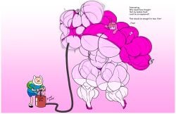 1boy 1girls adventure_time bonnibel_bubblegum crown english english_text excessive_muscles female female_muscle_growth finn_the_human forsakun gummy_creature hyper hyper_muscles inflation male muscle_fetish muscle_growth muscle_inflation muscles muscular muscular_female pink_body pink_hair pink_sweater princess princess_bubblegum royalty sweater tearing_clothes text