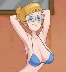 big_boobs big_breasts bikini blonde_female blonde_hair glasses hey_arnold! incoming_sex lustful_gaze milf miriam_pataki wife
