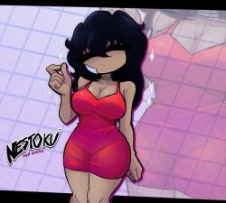1girls 2025 breasts dark_skin dark_skinned_female female female_only long_hair mondongo nestoku oc original_character red_dress tagme thighs