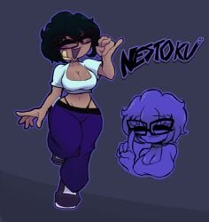 1girls 2026 breasts dark_skin dark_skinned_female female female_only glasses mondongo nestoku oc original_character rectangular_glasses tagme thighs
