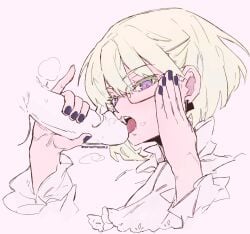 1femboy 2boys androgynous anon anonymous_male black_nails blonde_hair blowjob blush blushing blushing_at_viewer bob_cut earrings face_focus faceless_male fellatio femboy femboy_focus femboysub feminine_faced_male feminine_male floating_penis gay gay_sex girly glasses grabbing_penis holding_penis instanttnoodle licking licking_penis lio_fotia looking_at_viewer male oral oral_sex painted_nails petite petite_body petite_male promare short_hair short_male slim slim_male slim_waist solo_focus thin_waist tongue_out twink yaoi
