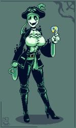deltarune fem_gaster gaster genderbend genderswap genderswap_(mtf) green_clothing pirate pirate_girl pirate_hat sprite sprite_art tagme undertale undertale_(series)