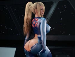 1girls 3d blonde_hair female metroid nintendo samus_aran solo tagme_(artist)