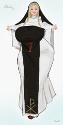 1girls big_breasts big_thighs blonde_hair breasts breasts_bigger_than_head busty busty_female cleavage cleavage_cutout curvy curvy_body curvy_female curvy_figure curvy_hips enormous_breasts giant_breasts gigantic_breasts hips hips_wider_than_shoulders huge_breasts huge_thighs massive_breasts massive_thighs nun nun's_habit nun_outfit original original_character revealing_clothes skrats suggestive thick_legs thick_thighs thighs thunder_thighs thunderthighs tits tits_bigger_than_head wide_hips wide_thighs
