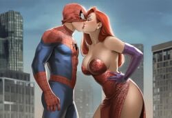1boy 1boy1girl 1girls ai_generated big_ass big_breasts big_thighs breasts crossover curvaceous curvy curvy_figure digital_media_(artwork) disney female hips huge_ass huge_breasts huge_thighs jessica_rabbit kissing large_ass large_breasts large_thighs legs light-skinned_female light-skinned_male light_skin male male/female married_female marvel marvel_comics mature mature_female peter_parker phophopho red_hair slim_waist spider-man spider-man_(series) straight thick thick_ass thick_hips thick_legs thick_thighs thighs touchstone voluptuous waist who_framed_roger_rabbit wide_hips wife
