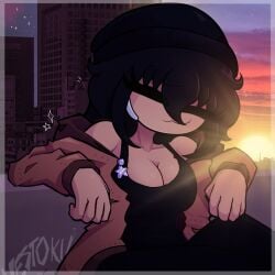 1girls 2025 breasts dark_skin dark_skinned_female female female_only mondongo nestoku oc original_character sunset tagme thighs