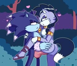 arm_around_partner arm_under_legs berry_bun looking_at_another looking_pleasured lupe_the_wolf outdoor_sex romantic_couple romantic_sex sex_from_front shorter_male sonic_the_hedgehog sonic_the_hedgehog_(archie) sonic_the_hedgehog_(series) sonic_the_werehog sonic_underground taller_female