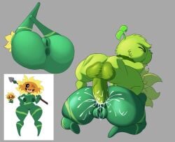 1boy 1boy1girl 1girls anal anal_sex anthro anus big_breasts cum electronic_arts female flora_fauna larger_female peashooter_(pvz) plant plant_girl plantie plants_vs_zombies popcap_games primal_potato_mine_(pvz) primal_sunflower_(pvz) sunflower_(pvz) thelordjoshua1 video_game_character
