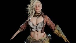 3d big_lips bucketofskrimp gemma_(monster_hunter_wilds) huge_breasts lips tanlines