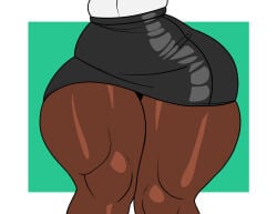 1girls big_thighs captainxero dark-skinned_female dark_skin female forsakun original original_character pencil_skirt simple_background tagme thick_thighs thighs