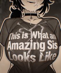 ashley_graves cum cum_drip cum_dripping cum_on_chin cum_on_face cum_on_shirt jebjebbz the_coffin_of_andy_and_leyley
