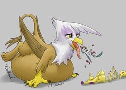 after_vore avian beak burping crown death digestion doesnotexist feathered_wings feathers female friendship_is_magic gilda_(mlp) gryphon hi_res multiple_prey my_little_pony mythological_avian mythology pinkie_pie_(mlp) princess_cadance_(mlp) rainbow_dash_(mlp) stomach_bulge tail_tuft tiara tuft twilight_sparkle_(mlp) vore what wings yellow_eyes