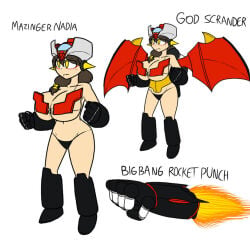 1girl 1girls big_breasts breasts female female_focus female_only legs mazinger mazinger_z pussy yellow_eyes