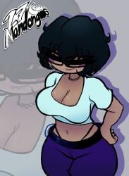 1girls 2025 breasts dark_skin dark_skinned_female female female_only glasses mondongo nestoku oc original_character rectangular_glasses tagme thighs
