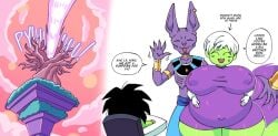 anthro beerus big_breasts breasts breasts_bigger_than_head broly cheelai dragon_ball_super grope groping groping_butt groping_from_behind pregnancy pregnant pregnant_belly pregnant_female pregnant_milf smib