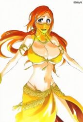 accurate_art_style ai_generated anime_coloring bleach curvy female female_only inoue_orihime mature mature_female milf pinup solo solo_female solo_focus stickyai