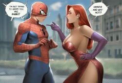1boy 1boy1girl 1girls ai_generated big_ass big_breasts big_thighs breasts crossover curvaceous curvy curvy_figure digital_media_(artwork) disney female hips huge_ass huge_breasts huge_thighs jessica_rabbit large_ass large_breasts large_thighs legs light-skinned_female light-skinned_male light_skin male male/female married_female marvel marvel_comics mature mature_female peter_parker phophopho red_hair slim_waist spider-man spider-man_(series) story straight thick thick_ass thick_hips thick_legs thick_thighs thighs touchstone voluptuous waist who_framed_roger_rabbit wide_hips wife