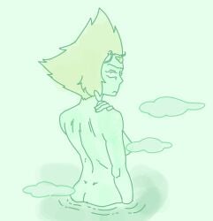 1girls ass breasts convenient_censoring female nude peridot_(steven_universe) steven_universe tagme timegabagool water