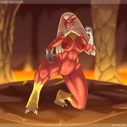 anthro avian basdl2003 bird blaziken breasts feathers female genitals hair hi_res nintendo nipples nude pokemon pokemon_(species) pussy solo video_games