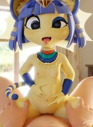 2021 3d 3d_(artwork) 3d_model animal_crossing ankha ankha_(animal_crossing) ankha_(zy0n7) anthro anthro_penetrated athletic_female blue_hair bob_cut breasts cowgirl_position detailed_background digital_media_(artwork) domestic_cat doubutsu_no_mori duo eyeshadow felid feline felis female female_on_human first_person_view from_front_position hair hands_on_legs hands_on_shins hi_res human human_on_anthro human_penetrating human_penetrating_anthro inside interspecies larger_human larger_male looking_pleasured makeup male male/female male_on_anthro mammal markings marrubi nairu_(doubutsu_no_mori) navel nintendo nipples on_bottom on_top open_mouth pale-skinned_male pale_skin penetration sex short_hair shortstack size_difference small_breasts smaller_anthro smaller_female stomach_bulge striped_markings striped_tail stripes tail_markings tongue tongue_out uraeus usekh vaginal_penetration video_games zy0n7