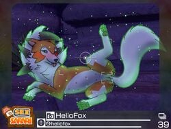 8_nipples absurd_res anus bedroom_eyes blush bodily_fluids canid canine canis claws dusk_lycanroc english_text female feral fluffy fur genital_fluids genitals glowing glowing_body green_eyes half-closed_eyes heliofox hi_res looking_at_viewer lycanroc mammal multi_nipple narrowed_eyes neck_tuft nintendo nipples nude on_ground on_rock orange_body orange_fur outside pawpads paws photo picture_frame pokémon_(species) pokemon presenting presenting_genitalia presenting_pussy pussy pussy_juice seductive solo spikes spread_legs spreading text tongue tongue_out tuft video_games white_body white_fur