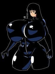 1girls behemaid big_ass big_breasts breasts_bigger_than_head clothed female female_only latex latex_suit nipples_visible_through_clothing solo_female solo_focus yeehawt0wn