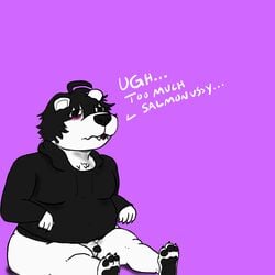 1:1 1boy anthro bottomless bottomless_male chubby_male clothed clothing doomer_bear doomer_boy genitals giamoster hi_res male male/male mammal penis slightly_chubby solo ursid wojak_comics